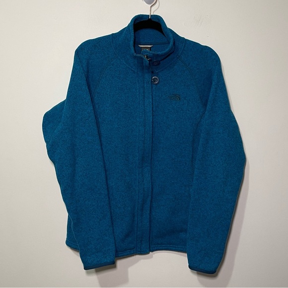 The North Face Women's Blue full zip up fleece outdoor athletic jacket in size L - Picture 1 of 8